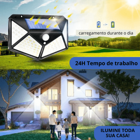 Kit 2 Refletor Solar Para casa com sensor de presença - SolutionPrime